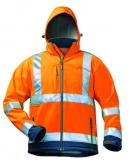 Softshellová Bunda s kapucí výstražná oranžová/marine 22731